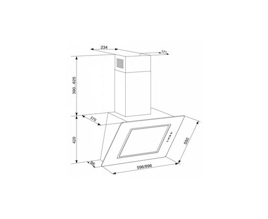 Вытяжка кухонная Eleyus Venera A 1200 LED SMD 60 BL, изображение 12