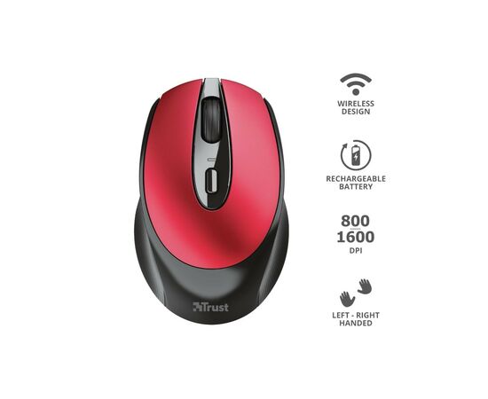 Мишка Trust Zaya Rechargeable Wireless Red (24019), зображення 10 Мишка Trust Zaya Rechargeable Wireless Red (24019), зображення 10