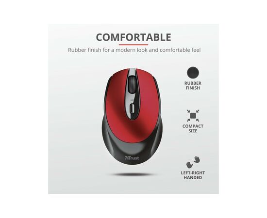 Мишка Trust Zaya Rechargeable Wireless Red (24019), зображення 7 Мишка Trust Zaya Rechargeable Wireless Red (24019), зображення 7