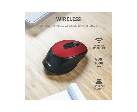 Мишка Trust Zaya Rechargeable Wireless Red (24019), зображення 8 Мишка Trust Zaya Rechargeable Wireless Red (24019), зображення 8