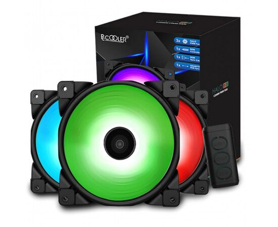 Кулер для корпуса PcСooler HALO 3-in-1 RGB KIT