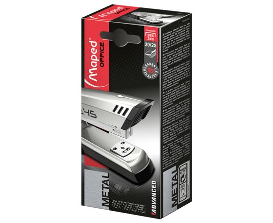 Степлер Maped ADVANCED METAL, металлический, 25л., (скобы 24/6, 26/6), сер (MP.354510), изображение 5 Степлер Maped ADVANCED METAL, металлический, 25л., (скобы 24/6, 26/6), сер (MP.354510), изображение 5