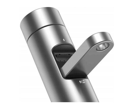 FM модулятор Baseus Energy Column Car Wireless MP3 Charger Silver (CCNLZ-C0S), изображение 7 FM модулятор Baseus Energy Column Car Wireless MP3 Charger Silver (CCNLZ-C0S), изображение 7