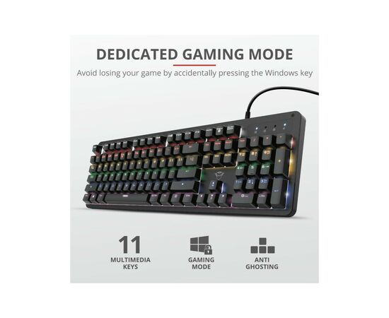 Клавиатура Trust GXT 863 Mazz Mechanical Keyboard (24200), изображение 10 Клавиатура Trust GXT 863 Mazz Mechanical Keyboard (24200), изображение 10