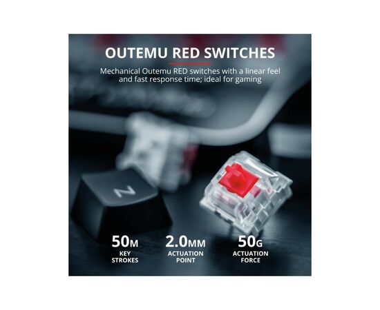 Клавиатура Trust GXT 863 Mazz Mechanical Keyboard (24200), изображение 12 Клавиатура Trust GXT 863 Mazz Mechanical Keyboard (24200), изображение 12