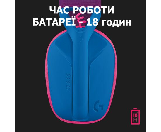 Наушники Logitech G435 Lightspeed Wireless Gaming Headset Blue (981-001062), изображение 7 Наушники Logitech G435 Lightspeed Wireless Gaming Headset Blue (981-001062), изображение 7