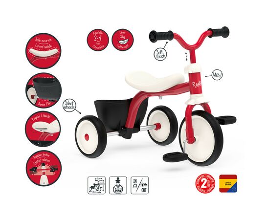 Детский велосипед Smoby Роки металлические с багажником. (742000), изображение 2 Детский велосипед Smoby Роки металлические с багажником. (742000), изображение 2