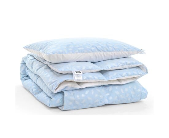 Одеяло MirSon Набор пуховый №2106 Bio-Blue Зима 90% пух одеяло 200х220 + подушка 50х70 мягкая (2200003023091), изображение 4 Одеяло MirSon Набор пуховый №2106 Bio-Blue Зима 90% пух одеяло 200х220 + подушка 50х70 мягкая (2200003023091), изображение 4