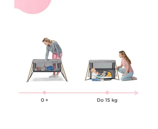 Кроватка Kinderkraft манеж 2 в 1 Movi Grey Wooden (5902533918454), изображение 3