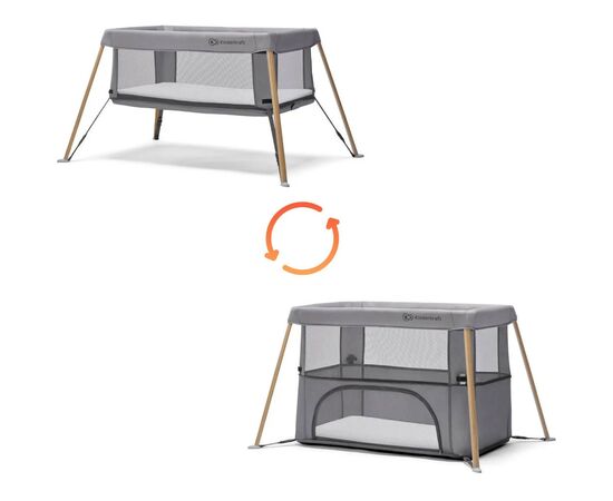 Кроватка Kinderkraft манеж 2 в 1 Movi Grey Wooden (5902533918454), изображение 6