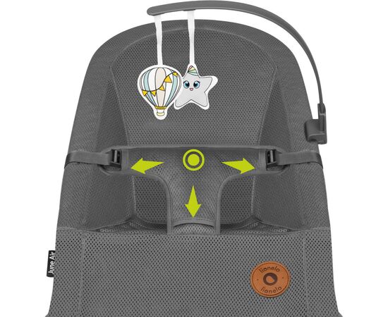 Кресло-качалка Lionelo шезлонг June air grey graphite (LO-JUNE AIR GREY GRAPHITE), изображение 11 Кресло-качалка Lionelo шезлонг June air grey graphite (LO-JUNE AIR GREY GRAPHITE), изображение 11