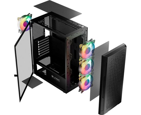 Корпус Logic concept ARAMIS MESH+GLASS ARGB fans 4x120mm BLACK (AT-ARAMIS-10-0000000-0002), зображення 11 Корпус Logic concept ARAMIS MESH+GLASS ARGB fans 4x120mm BLACK (AT-ARAMIS-10-0000000-0002), зображення 11