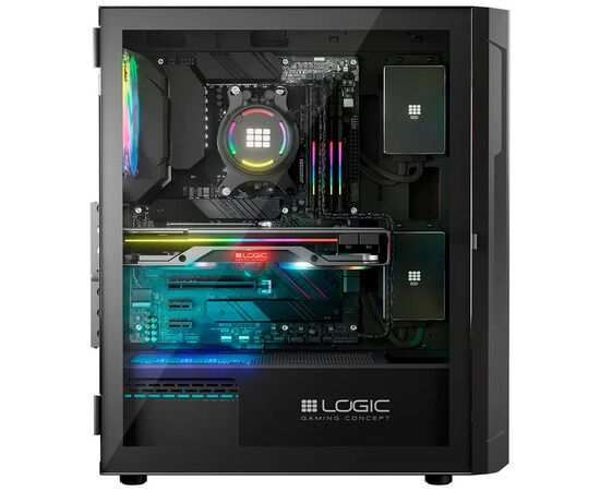 Корпус Logic concept ARAMIS MESH+GLASS ARGB fans 4x120mm BLACK (AT-ARAMIS-10-0000000-0002), зображення 7 Корпус Logic concept ARAMIS MESH+GLASS ARGB fans 4x120mm BLACK (AT-ARAMIS-10-0000000-0002), зображення 7