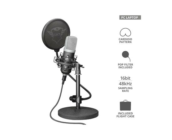 Мікрофон Trust GXT 252 Emita Streaming USB (21753), зображення 7 Мікрофон Trust GXT 252 Emita Streaming USB (21753), зображення 7