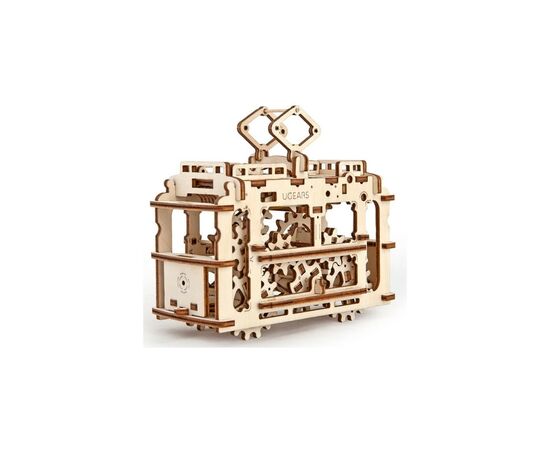Конструктор Ugears механический Трамвай с рельсами (70008)