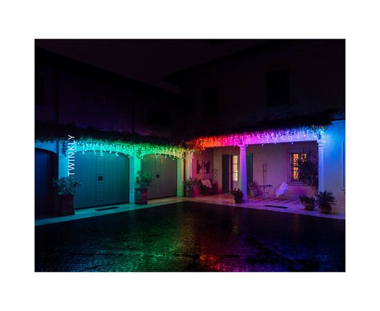 Гирлянда Twinkly Smart LED Icicle RGBW 190, BT + WiFi, Gen II, IP44 кабель пр (TWI190SPP-TEU), изображение 10 Гирлянда Twinkly Smart LED Icicle RGBW 190, BT + WiFi, Gen II, IP44 кабель пр (TWI190SPP-TEU), изображение 10
