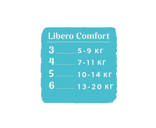 Подгузник Libero Comfort 6 13-20 кг 70 шт (7322541083414), изображение 12 Подгузник Libero Comfort 6 13-20 кг 70 шт (7322541083414), изображение 12