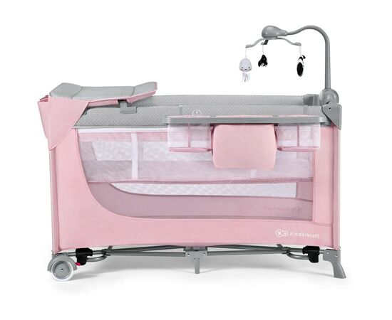 Кроватка Kinderkraft манеж с пеленатором Leody Pink (5902533917945), изображение 2 Кроватка Kinderkraft манеж с пеленатором Leody Pink (5902533917945), изображение 2