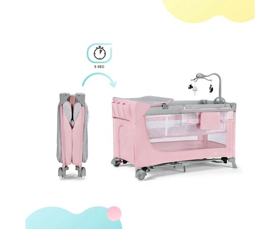 Кроватка Kinderkraft манеж с пеленатором Leody Pink (5902533917945), изображение 6 Кроватка Kinderkraft манеж с пеленатором Leody Pink (5902533917945), изображение 6