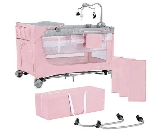 Ліжечко Kinderkraft манеж з пеленатором Leody Pink (5902533917945)