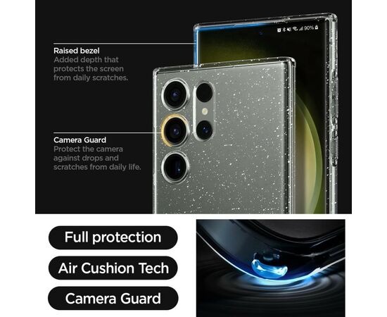 Чехол для мобильного телефона Spigen Samsung Galaxy S23 Ultra Liquid Crystal Glitter, Crystal Quartz (ACS05612), изображение 10 Чехол для мобильного телефона Spigen Samsung Galaxy S23 Ultra Liquid Crystal Glitter, Crystal Quartz (ACS05612), изображение 10