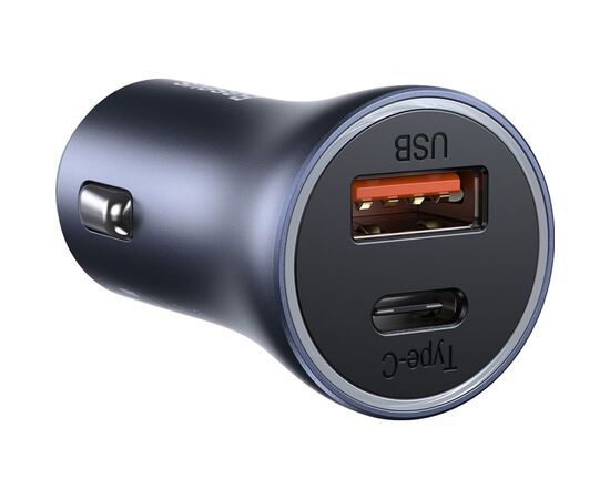 Зарядное устройство Baseus Golden Contactor Pro USB-A/Type-C Blue (CCJD-0G), изображение 2 Зарядное устройство Baseus Golden Contactor Pro USB-A/Type-C Blue (CCJD-0G), изображение 2