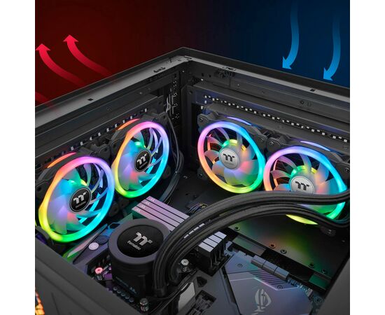 Кулер до корпусу ThermalTake SWAFAN 12 RGB Radiator Fan TT Premium Edition 3 Pack/Fan/12025 (CL-F137-PL12SW-A), зображення 12