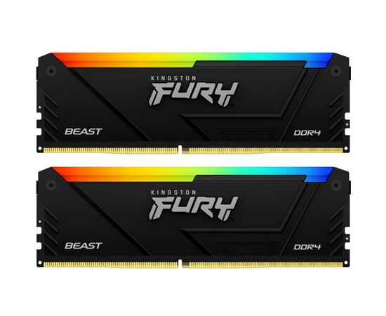 Модуль памяти для компьютера DDR4 16GB (2x8GB) 3733 MHz Beast RGB Kingston Fury (ex.HyperX) (KF437C19BB2AK2/16)