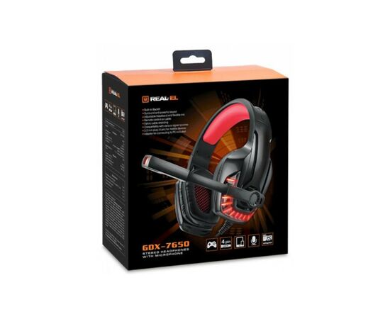 Наушники REAL-EL GDX-7650 Black-Red, изображение 11 Наушники REAL-EL GDX-7650 Black-Red, изображение 11