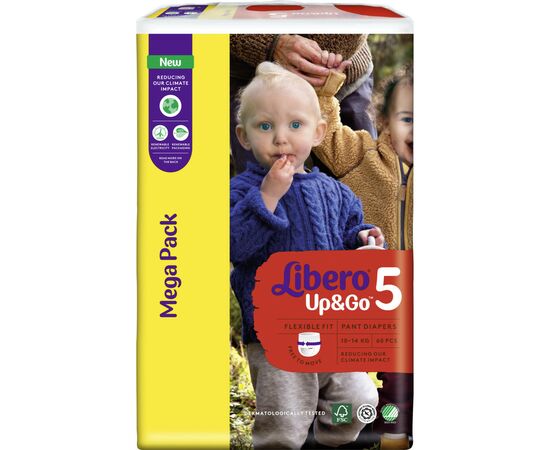 Подгузник Libero UpGo 5 10-14 кг 60 шт HERO (7322541089287), изображение 2 Подгузник Libero UpGo 5 10-14 кг 60 шт HERO (7322541089287), изображение 2