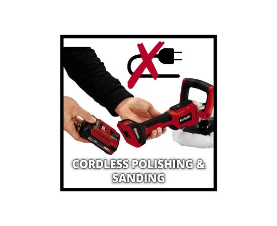 Шлифовальная машина Einhell CE-CP 18/180 Li E (без АКБ и ЗУ) (2093320), изображение 2 Шлифовальная машина Einhell CE-CP 18/180 Li E (без АКБ и ЗУ) (2093320), изображение 2