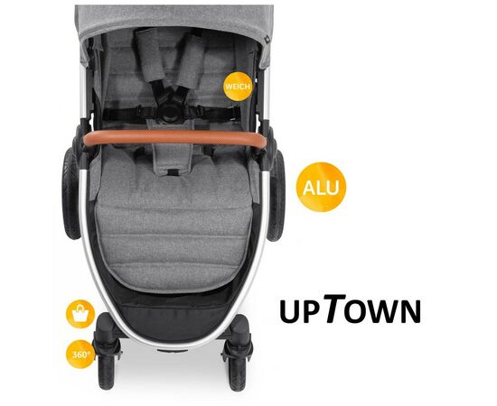 Коляска Hauck Uptown Melange Grey (14828-0), изображение 11 Коляска Hauck Uptown Melange Grey (14828-0), изображение 11