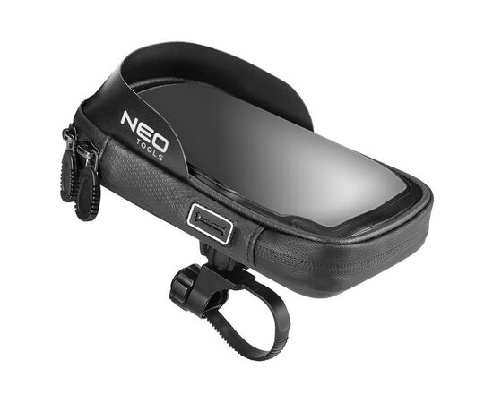 Велосумка на руль Neo Tools з тримачем для смартфона до 6" Black (91-001)