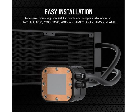 Система водяного охлаждения Corsair iCUE H100x RGB Elite (CW-9060065-WW2), изображение 10 Система водяного охлаждения Corsair iCUE H100x RGB Elite (CW-9060065-WW2), изображение 10