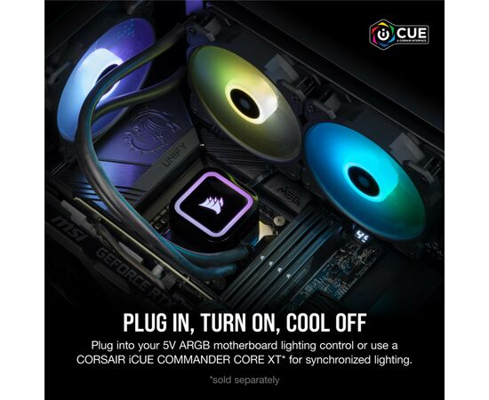 Система водяного охлаждения Corsair iCUE H100x RGB Elite (CW-9060065-WW2), изображение 11 Система водяного охлаждения Corsair iCUE H100x RGB Elite (CW-9060065-WW2), изображение 11