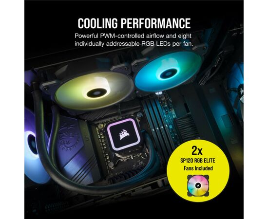 Система водяного охлаждения Corsair iCUE H100x RGB Elite (CW-9060065-WW2), изображение 12 Система водяного охлаждения Corsair iCUE H100x RGB Elite (CW-9060065-WW2), изображение 12