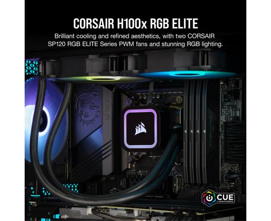 Система водяного охлаждения Corsair iCUE H100x RGB Elite (CW-9060065-WW2), изображение 9 Система водяного охлаждения Corsair iCUE H100x RGB Elite (CW-9060065-WW2), изображение 9