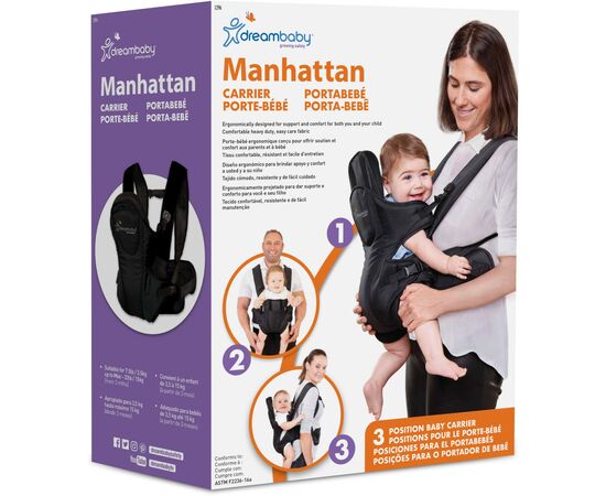 Рюкзак-переноска DreamBaby Manhattan Black (G296), изображение 2 Рюкзак-переноска DreamBaby Manhattan Black (G296), изображение 2