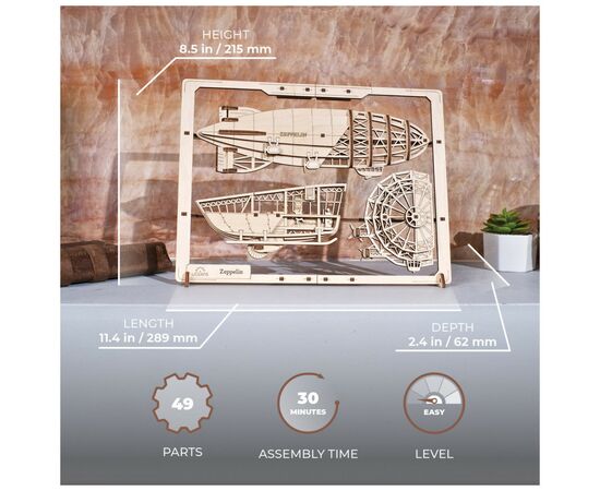 Конструктор Ugears Цепелин 2.5D (6337512), изображение 12 Конструктор Ugears Цепелин 2.5D (6337512), изображение 12