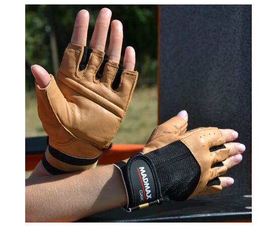 Перчатки для фитнеса MadMax MFG-248 Clasic Brown S (MFG-248-Brown_S), изображение 4 Перчатки для фитнеса MadMax MFG-248 Clasic Brown S (MFG-248-Brown_S), изображение 4
