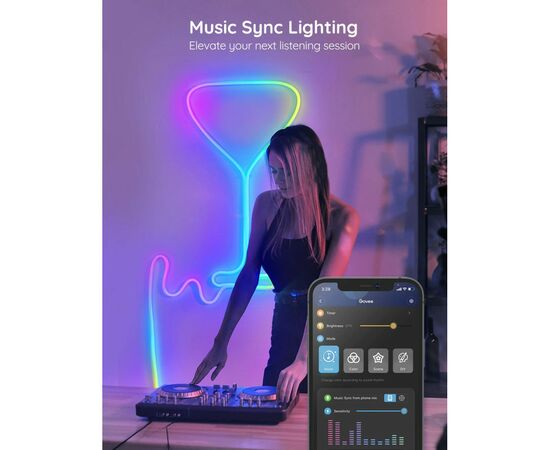 Светодиодная лента Govee Neon LED Strip Light 5м Білий (H61A23D1), изображение 12 Светодиодная лента Govee Neon LED Strip Light 5м Білий (H61A23D1), изображение 12