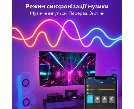 Светодиодная лента Govee Neon LED Strip Light 5м Білий (H61A23D1), изображение 5 Светодиодная лента Govee Neon LED Strip Light 5м Білий (H61A23D1), изображение 5