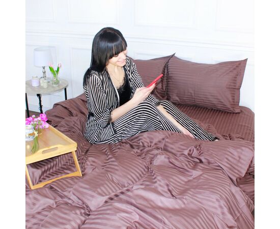 Постільна білизна MirSon Satin 30-0006DarkBrown 160х220 Сімейний (2200005249499), зображення 7 Постільна білизна MirSon Satin 30-0006DarkBrown 160х220 Сімейний (2200005249499), зображення 7