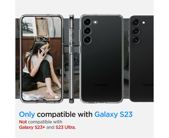 Чехол для моб. телефона Spigen Samsung Galaxy S23 Liquid Crystal, Crystal Clear (ACS05708), изображение 8 Чехол для моб. телефона Spigen Samsung Galaxy S23 Liquid Crystal, Crystal Clear (ACS05708), изображение 8