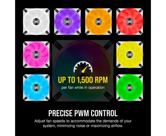 Кулер для корпуса Corsair QL Series, WHITE QL120 RGB (CO-9050104-WW), изображение 12 Кулер для корпуса Corsair QL Series, WHITE QL120 RGB (CO-9050104-WW), изображение 12