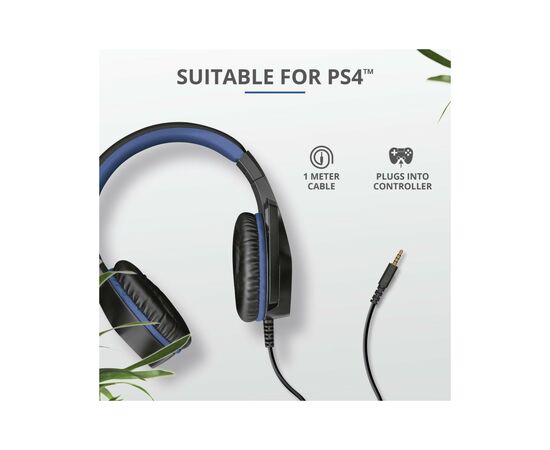 Навушники Trust GXT 404B Rana Gaming Headset for PS4 3.5mm BLUE (23309), зображення 7