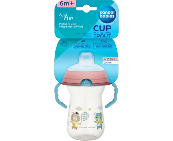 Поильник-непроливайка Canpol babies Bonjour Paris с силиконовым носиком FirstCup 150 мл Голубая (56/612_blu), изображение 4 Поильник-непроливайка Canpol babies Bonjour Paris с силиконовым носиком FirstCup 150 мл Голубая (56/612_blu), изображение 4