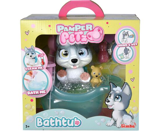 Игровой набор Simba Pamper Petz Купание хаски с ванной и аксессуарами (5953560), изображение 2 Игровой набор Simba Pamper Petz Купание хаски с ванной и аксессуарами (5953560), изображение 2