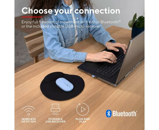 Мышка Trust Puck Wireless/Bluetooth Silent Blue (24126), изображение 12 Мышка Trust Puck Wireless/Bluetooth Silent Blue (24126), изображение 12