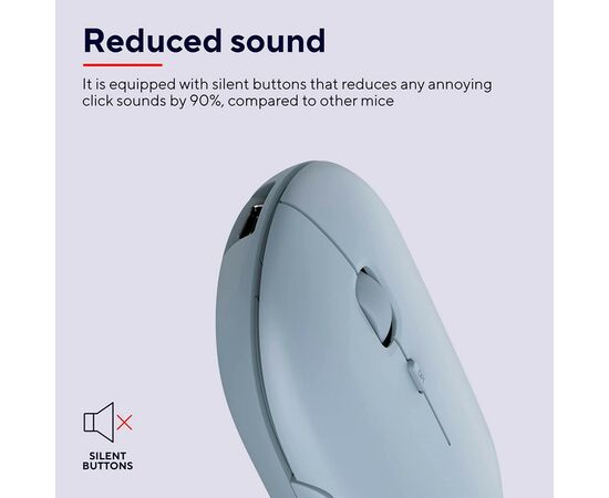 Мышка Trust Puck Wireless/Bluetooth Silent Blue (24126), изображение 8 Мышка Trust Puck Wireless/Bluetooth Silent Blue (24126), изображение 8